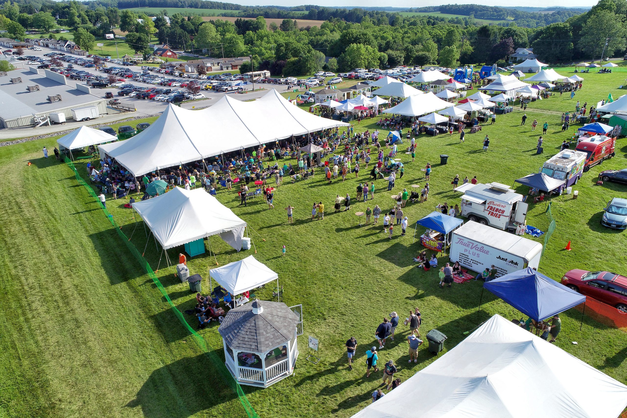 drone view of festival grounds
